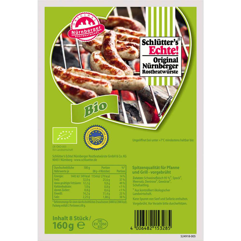 Produktabbildung Schlütter's Echte! Nürnberger Würstchen