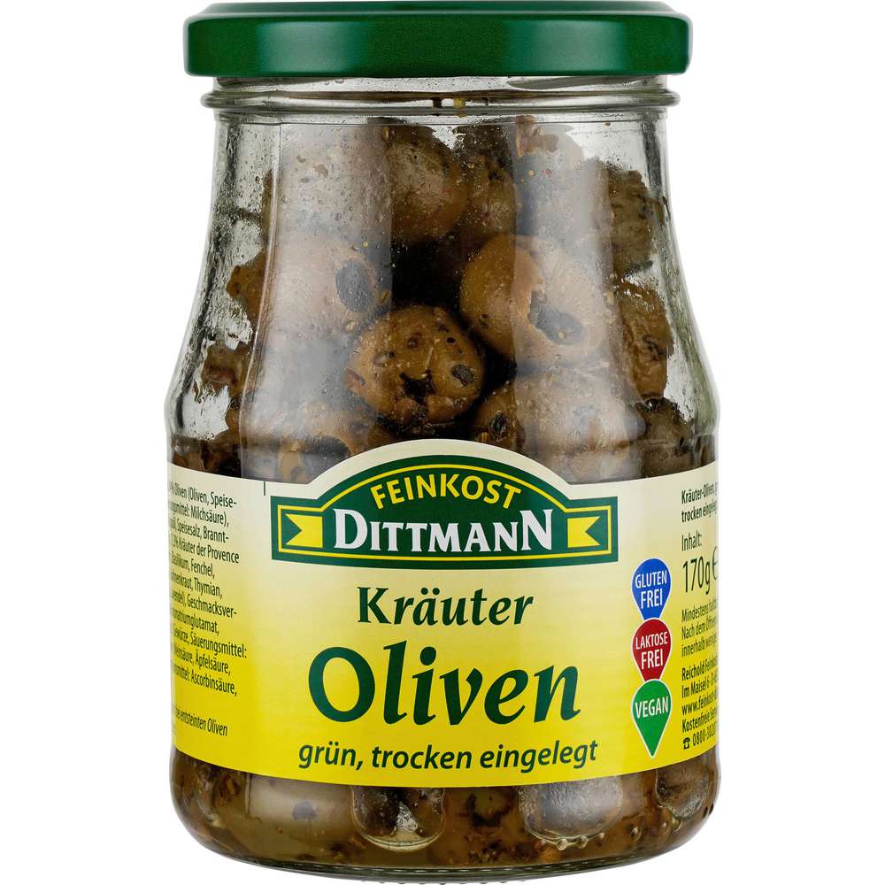 Produktabbildung Feinkost Dittmann Grüne Kräuteroliven
