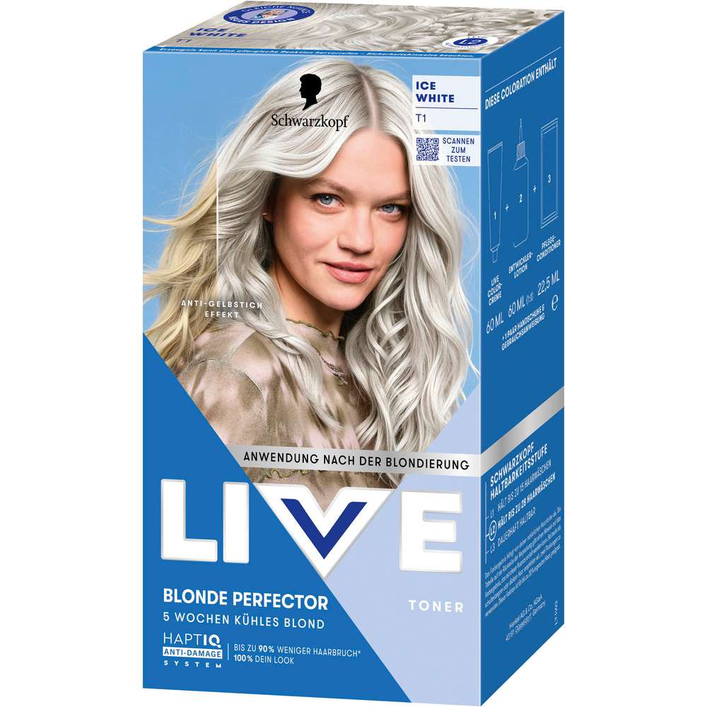 Produktabbildung Schwarzkopf LIVE Blonde Perfector Toner, T1 Ice White