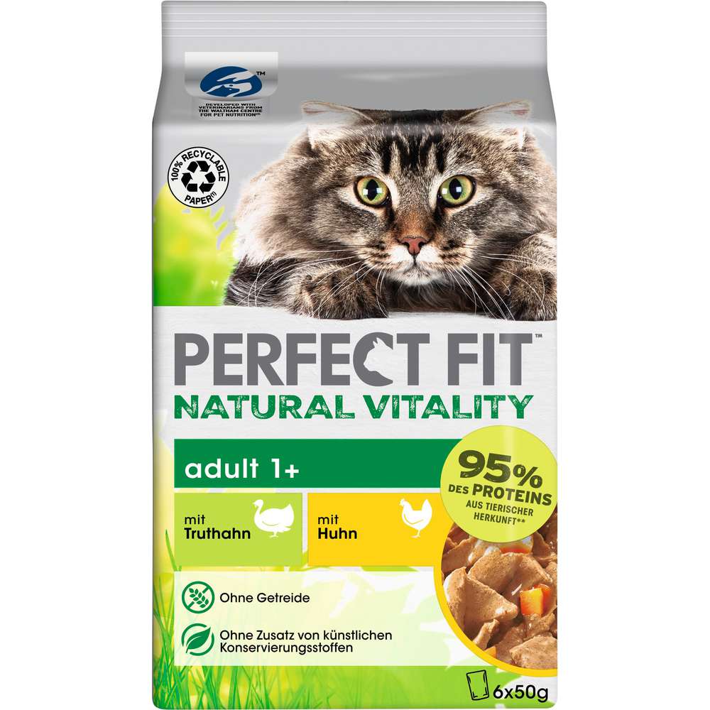 Produktabbildung Perfect Fit Natural Vitality Katzen-Nassfutter, Huhn/Truthahn