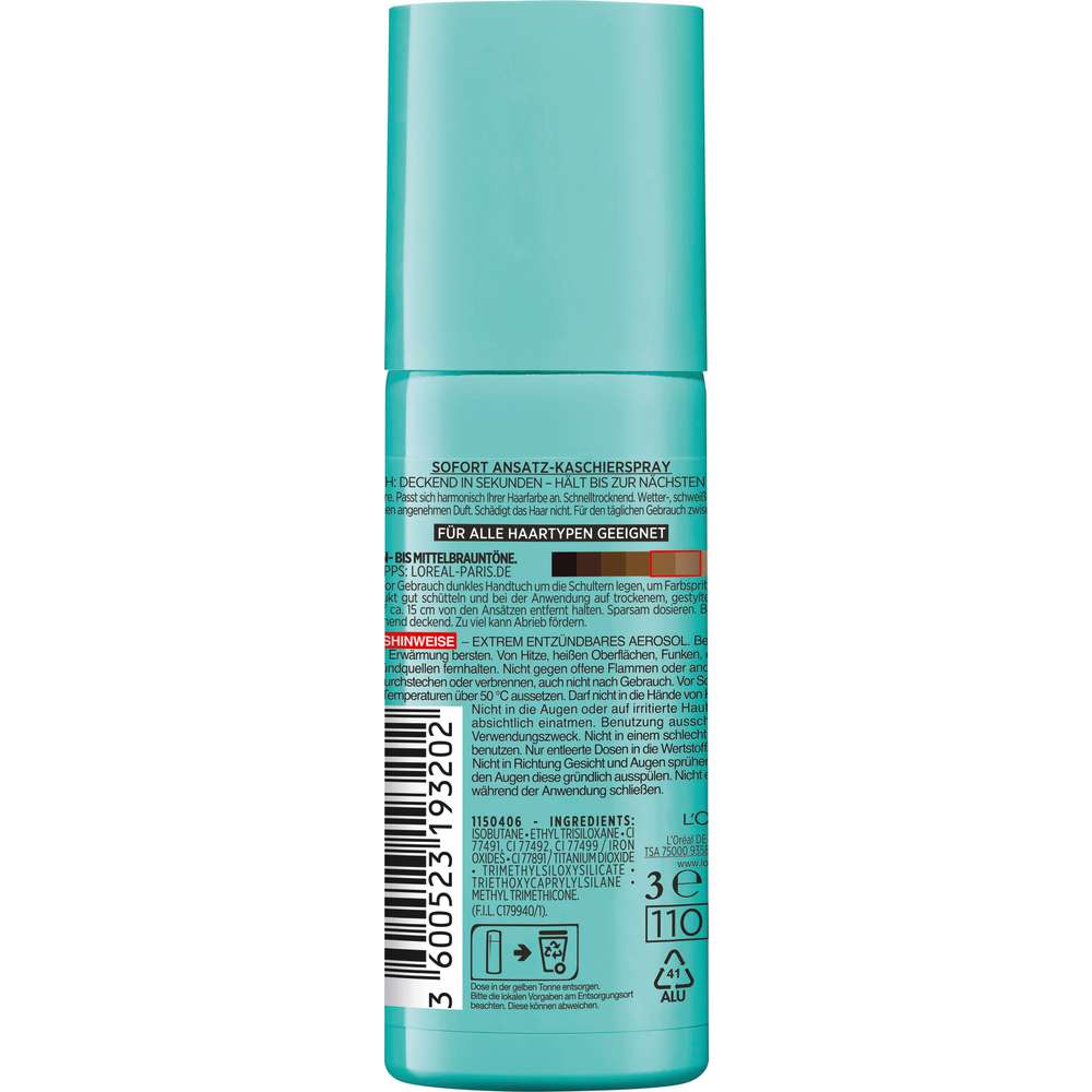 Produktabbildung L'Oreal Paris Ansatzspray Magic Retouch 3 Braun-Mittelbraun