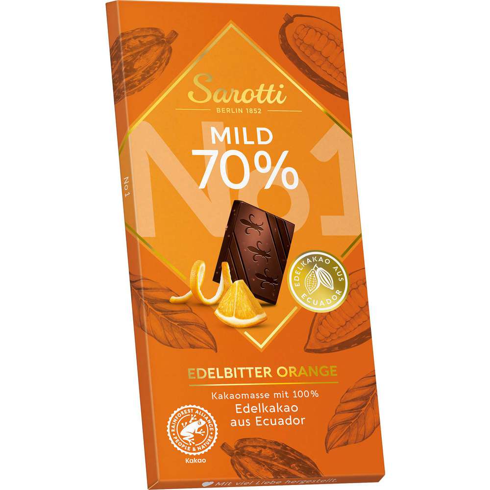 Produktabbildung Sarotti Tafelschokolade No. 1, Edelbitter-Orange 