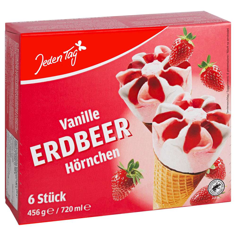 Produktabbildung Jeden Tag Waffeleis, Erdbeere