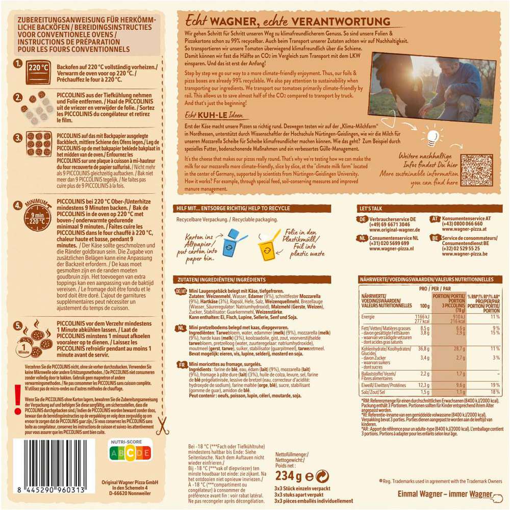 Produktabbildung Wagner Piccolinis Brezel Käse