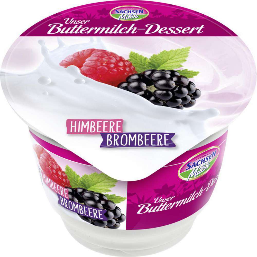 Produktabbildung Sachsenmilch Buttermilchdessert, Himbeere-Brombeere