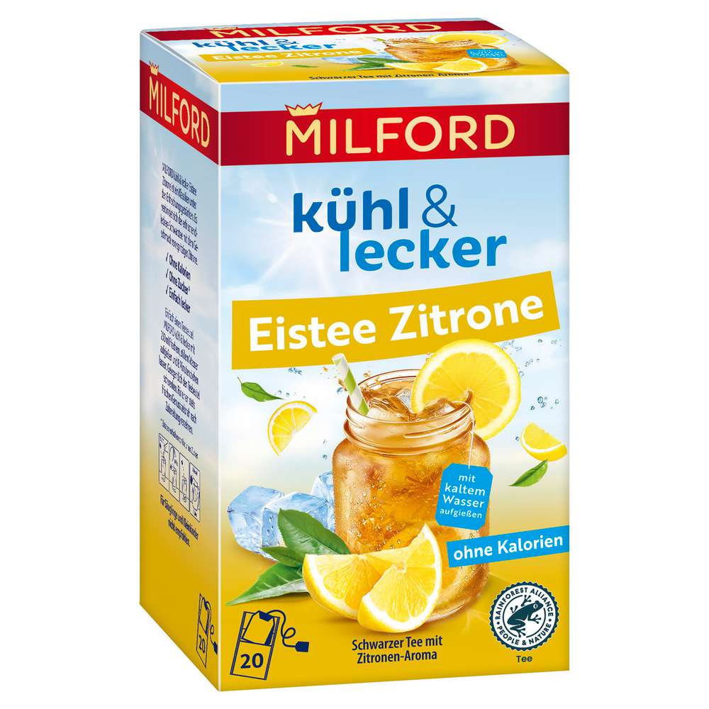 Produktabbildung Milford Schwarzer Tee kühl & lecker, Eistee Zitrone