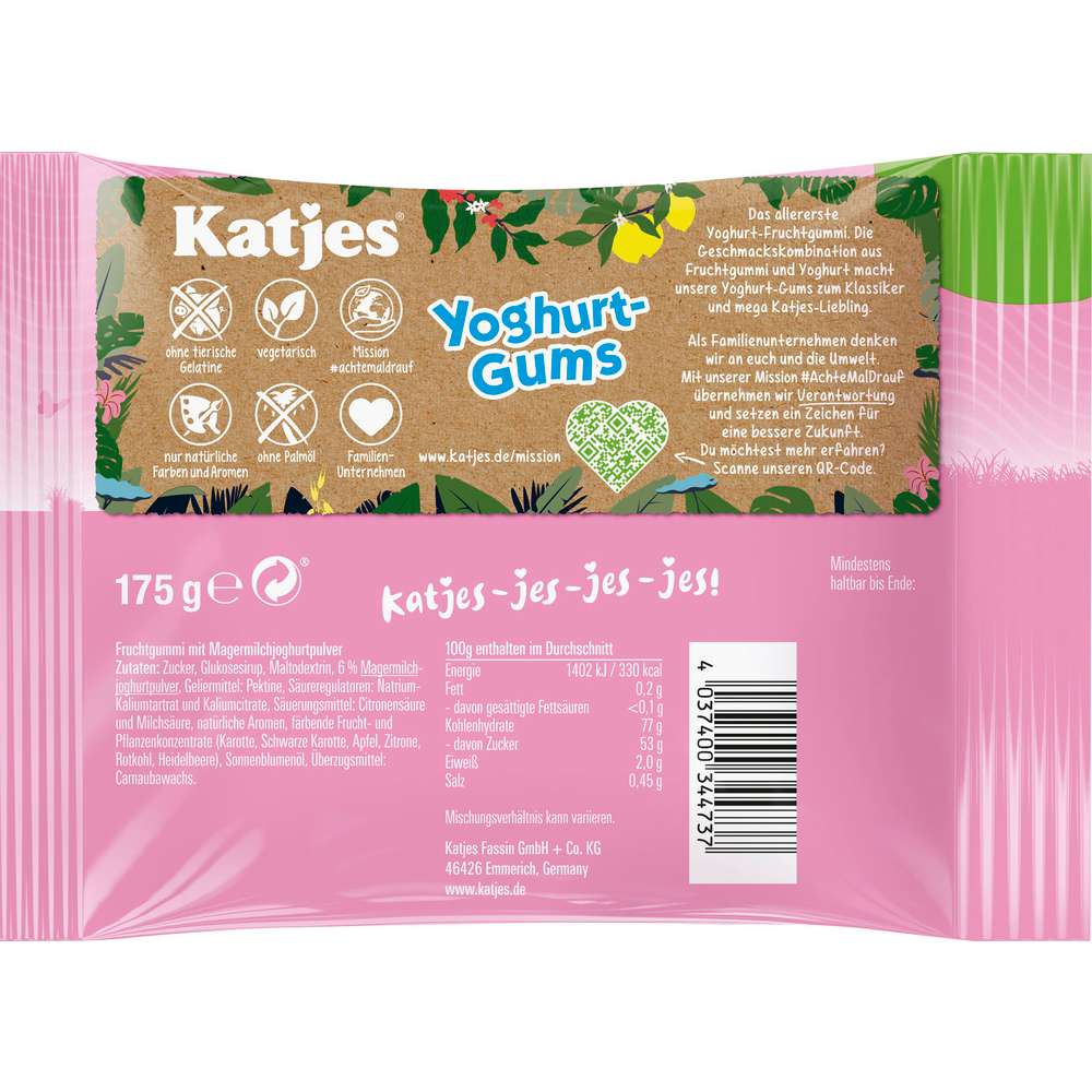 Produktabbildung Katjes Fruchtgummi Yoghurt-Gums, Vegetarisch