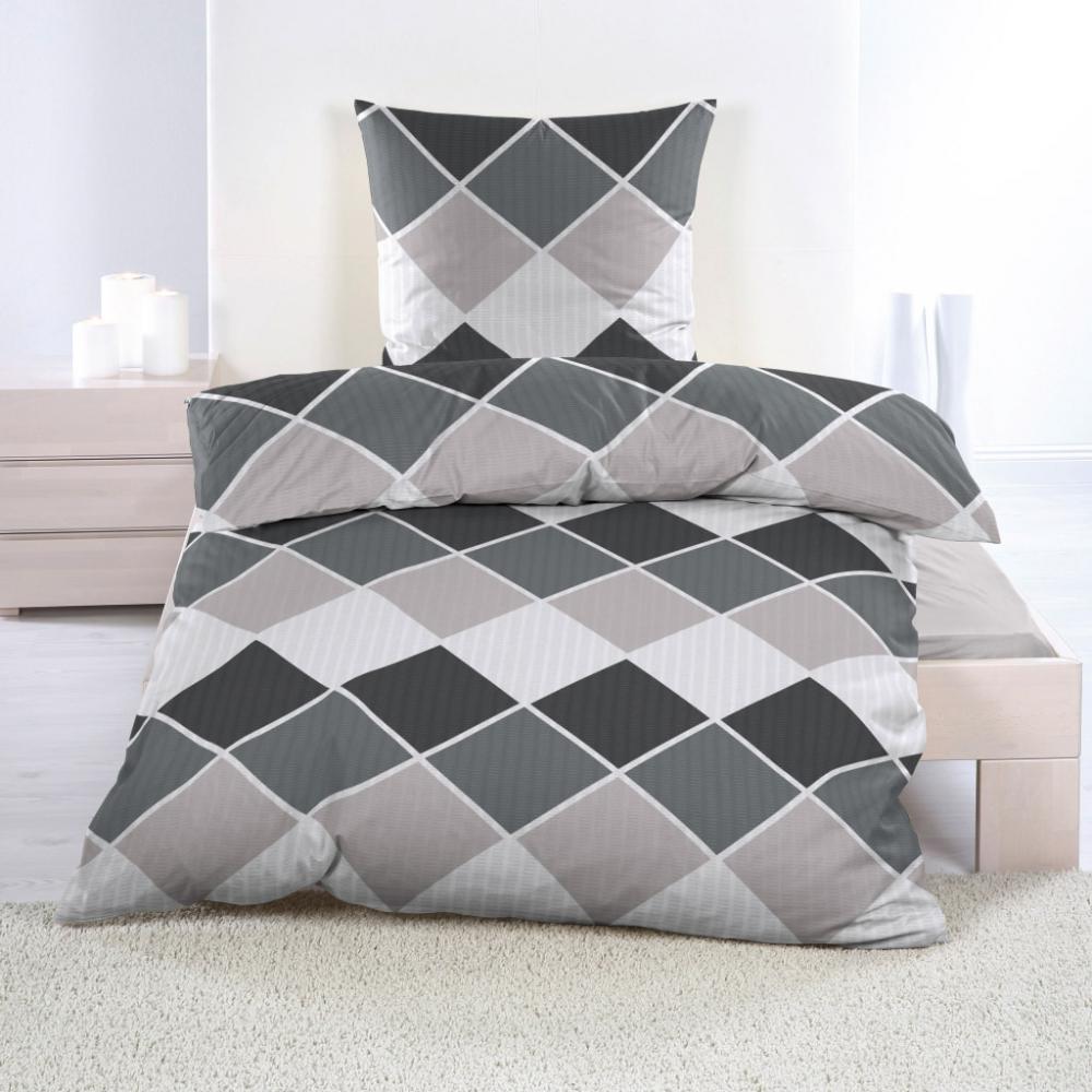 Produktabbildung keine Marke Mikrofaser-Seersucker- oder Renforcé-Bettwäsche, je 2 Garnituren