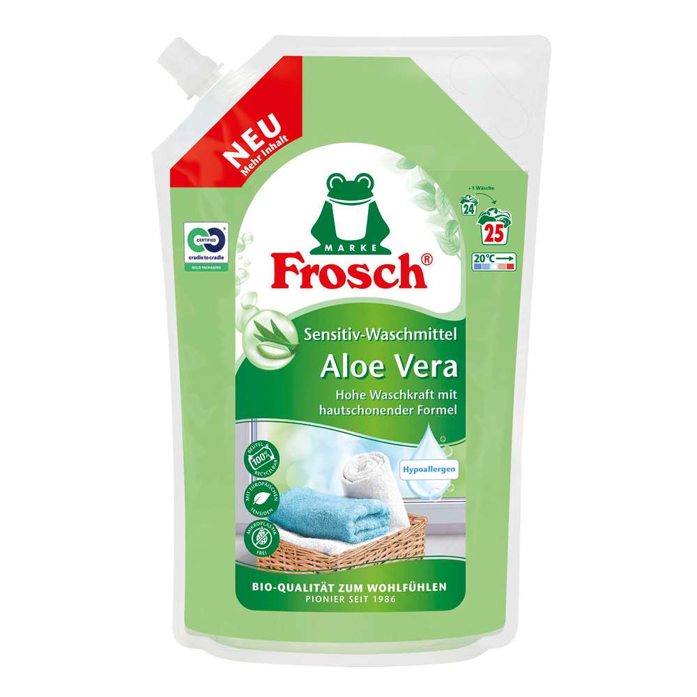 Produktabbildung Frosch Sensitiv-Waschmittel flüssig, Aloe Vera
