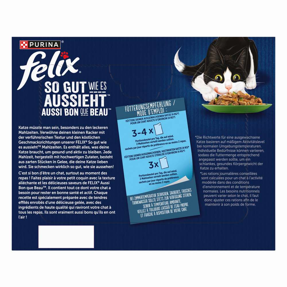 Produktabbildung Purina Katzen-Nassfutter Felix, So gut wie es aussieht, Geschmacksvielfalt mit Gemüse in Gelee