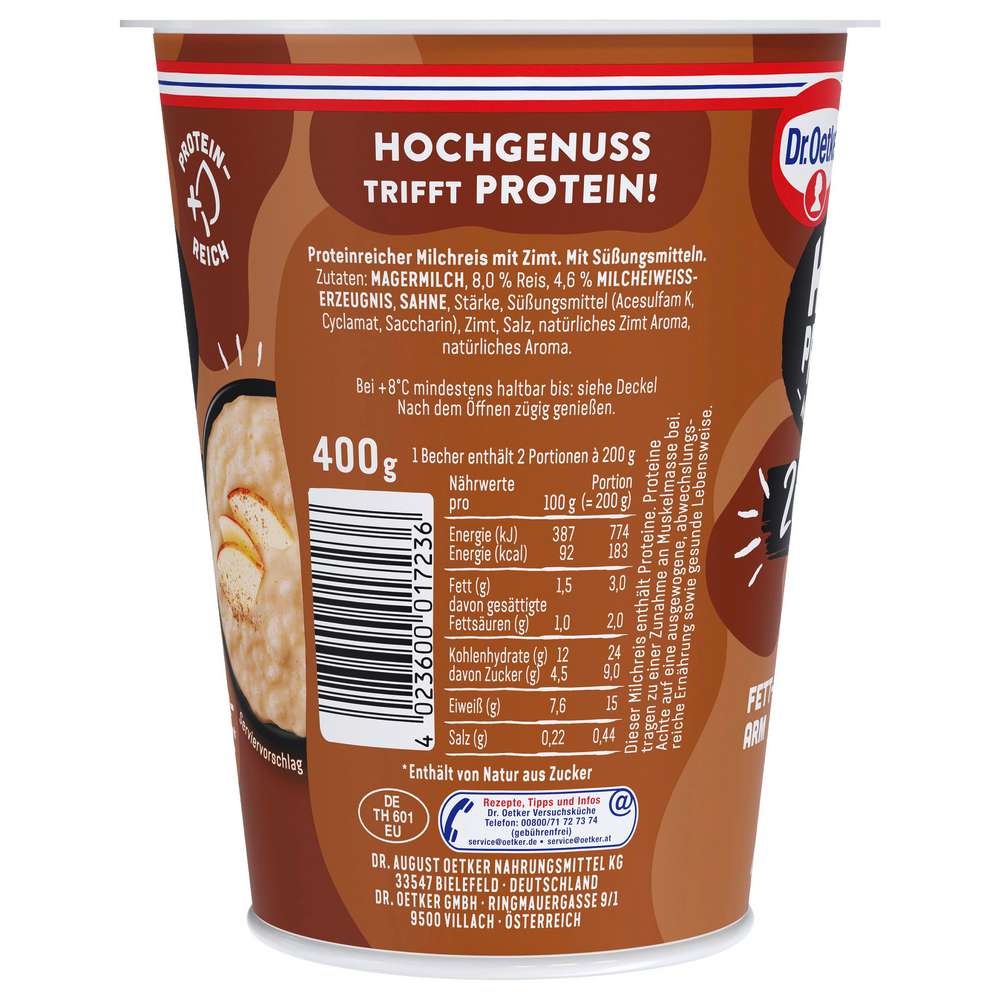 Produktabbildung Dr. Oetker High Protein Pudding, Milchreis Zimt