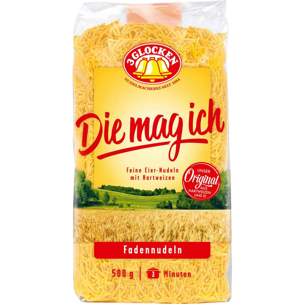 Produktabbildung 3 Glocken Nudeln Die mag ich, Fadennudeln