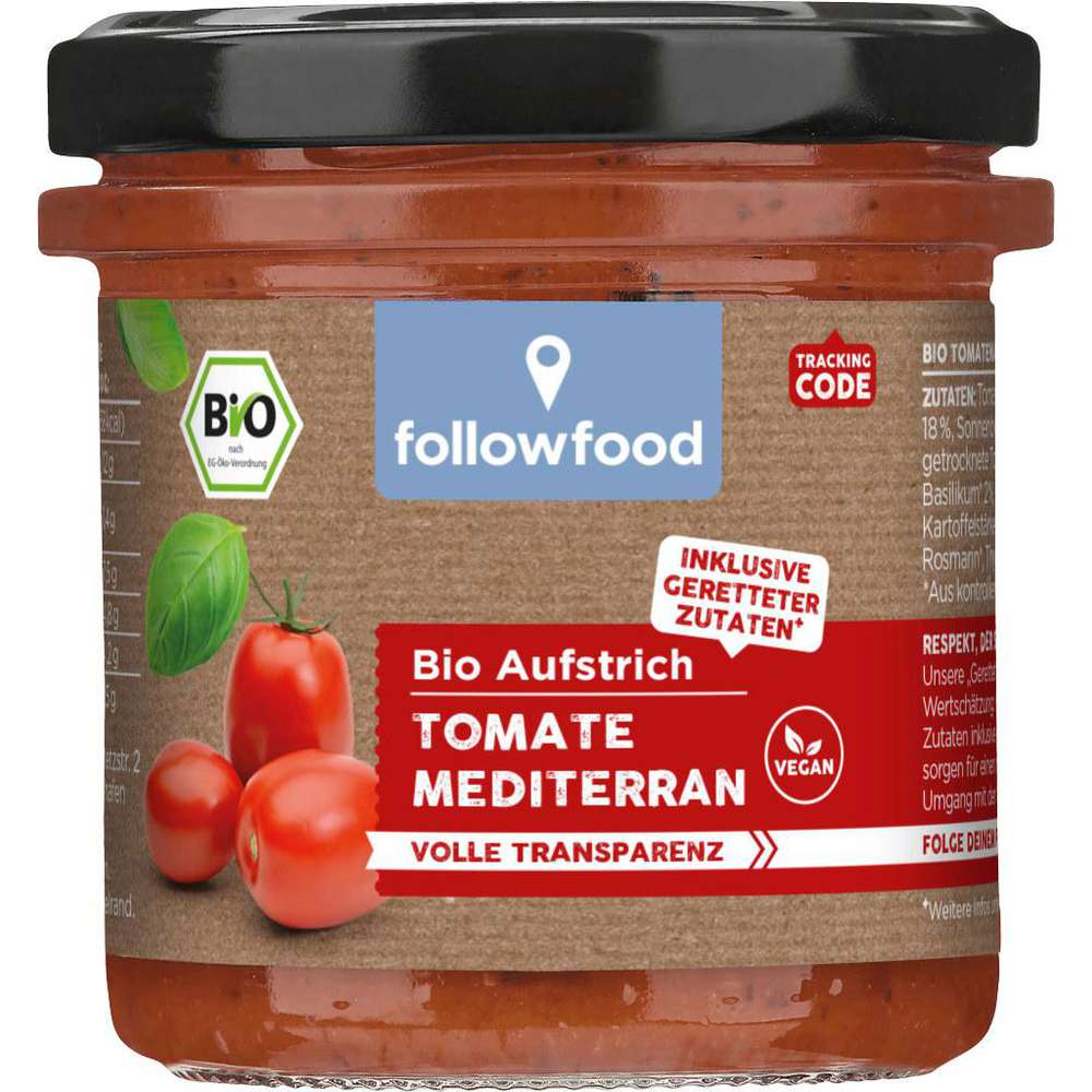 Produktabbildung followfood Bio Tomatenaufstrich Rettergut, Kräuter