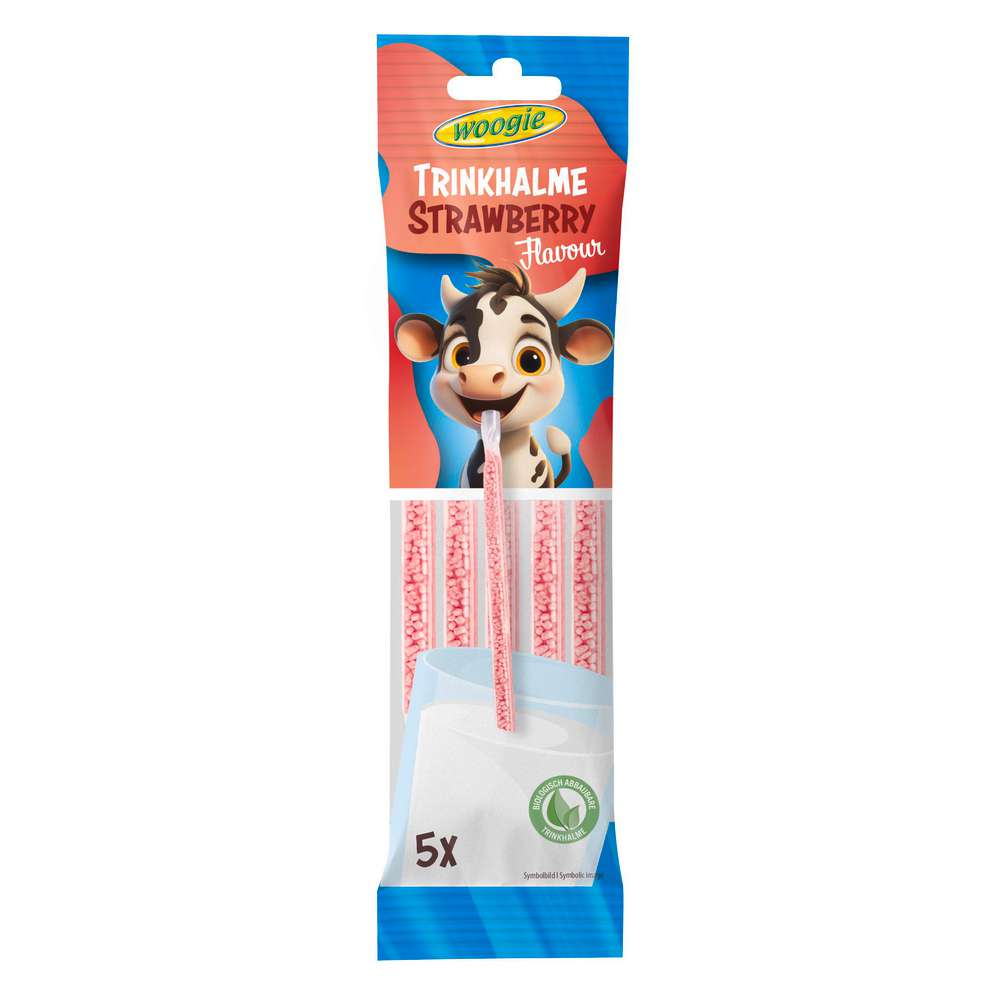 Produktabbildung Gunz Woogie Trinkhalme, Erdbeere