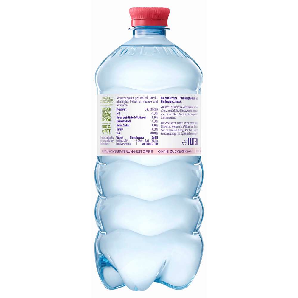 Produktabbildung Vöslauer Mineralwasser mit Himbeere, prickelnd