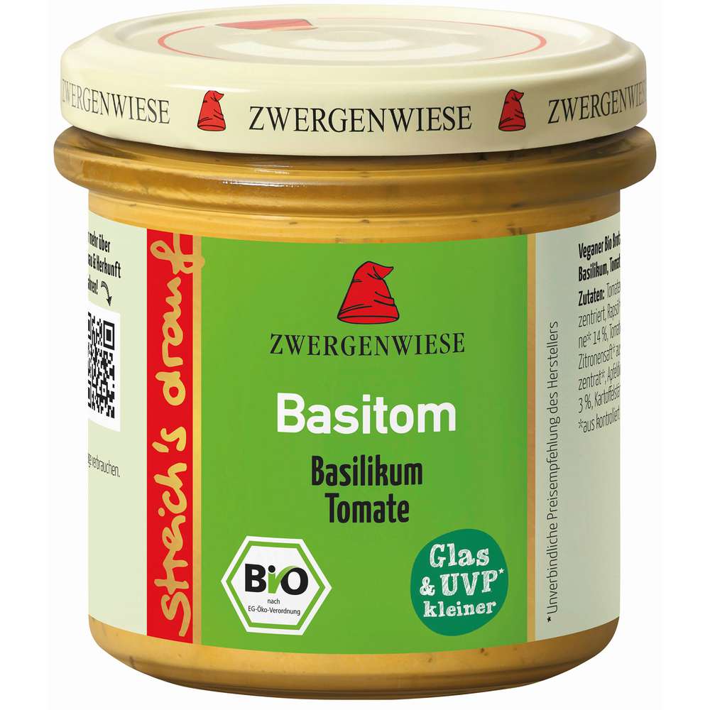 Produktabbildung Rapunzel Zwergenwiese Basitom Basilikum-Tomate, Bio Brotaufstrich
