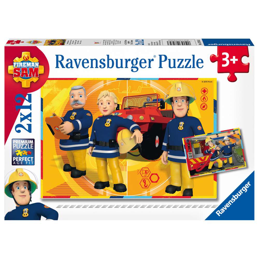 Produktabbildung Ravensburger Puzzle 2x12 Teile Feuerwehrmann Sam, Sam im Einsatz