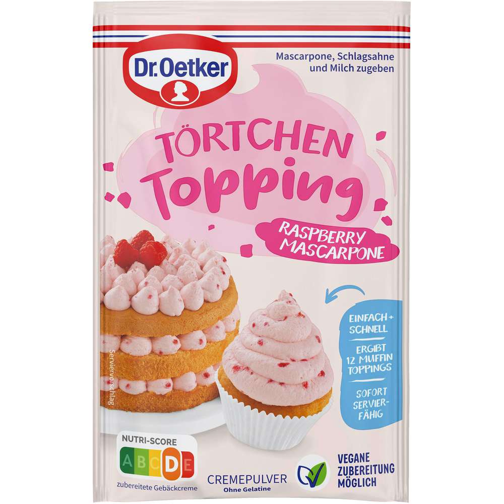 Produktabbildung Dr. Oetker Törtchen Topping, Raspberry-Mascarpone