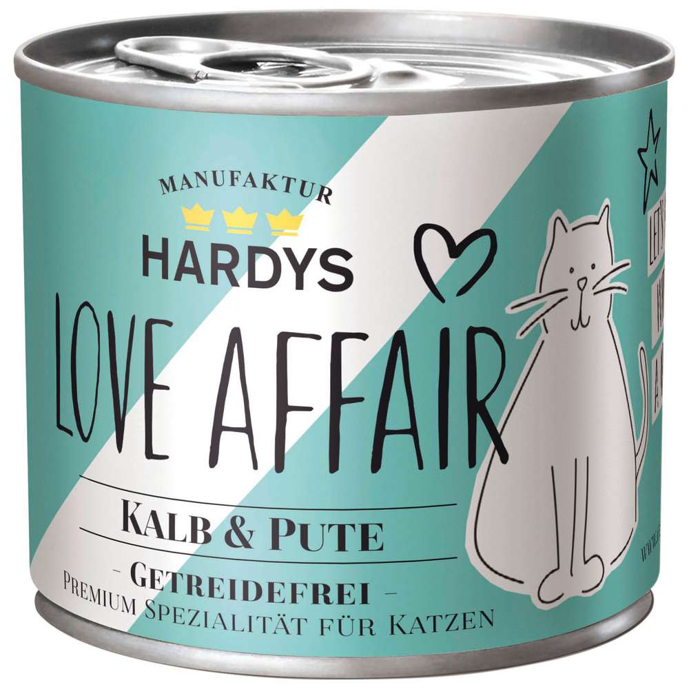 Produktabbildung Hardys Manufaktur Katzen-Nassfutter Love Affair, Kalb/Pute