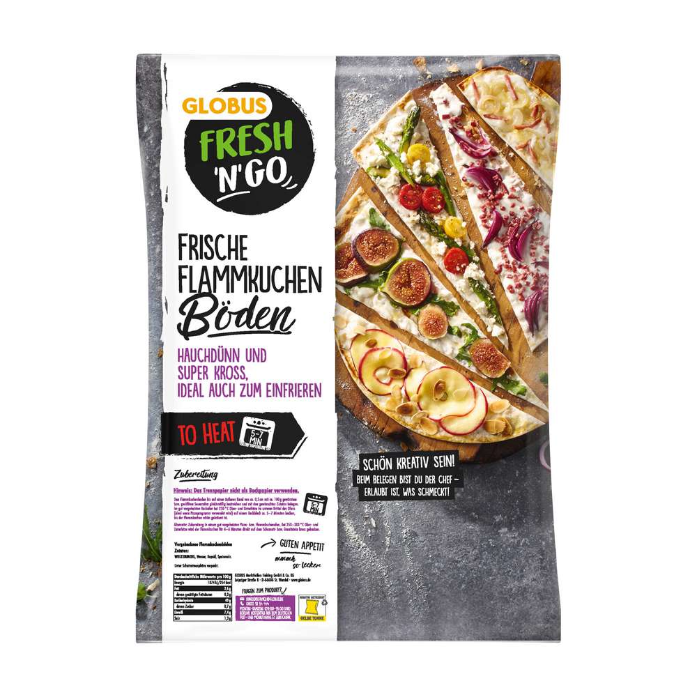 Produktabbildung GLOBUS FRESH 'N' GO Frische Flammkuchenböden, rund