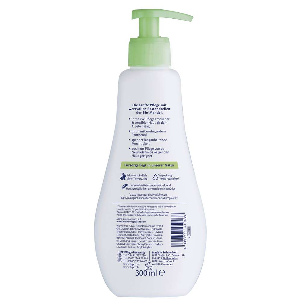 Produktabbildung Hipp Pflegemilch Babysanft, Intensiv