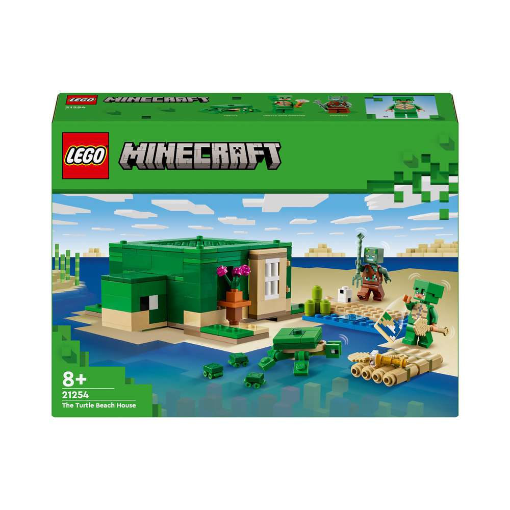 Produktabbildung Lego LEGO Minecraft 21254 Das Schildkrötenstrandhaus, Spielzeug-Haus mit Tieren