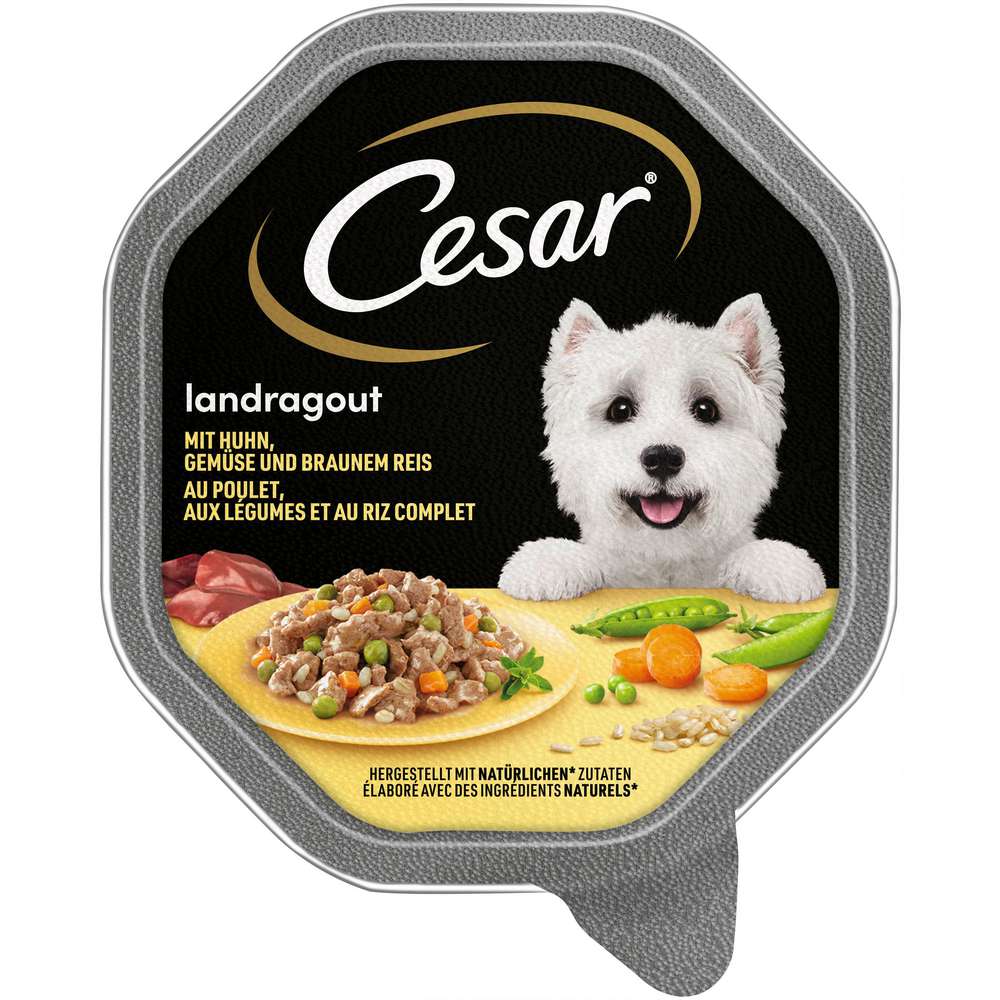Produktabbildung Cesar Hunde-Nassfutter, Huhn/Naturreis/Gemüse