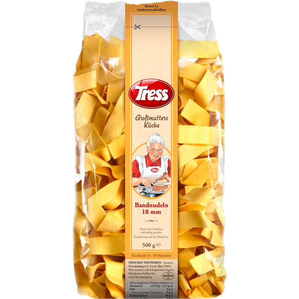 Produktabbildung Tress Großmutters Küche Bandnudeln, 18mm