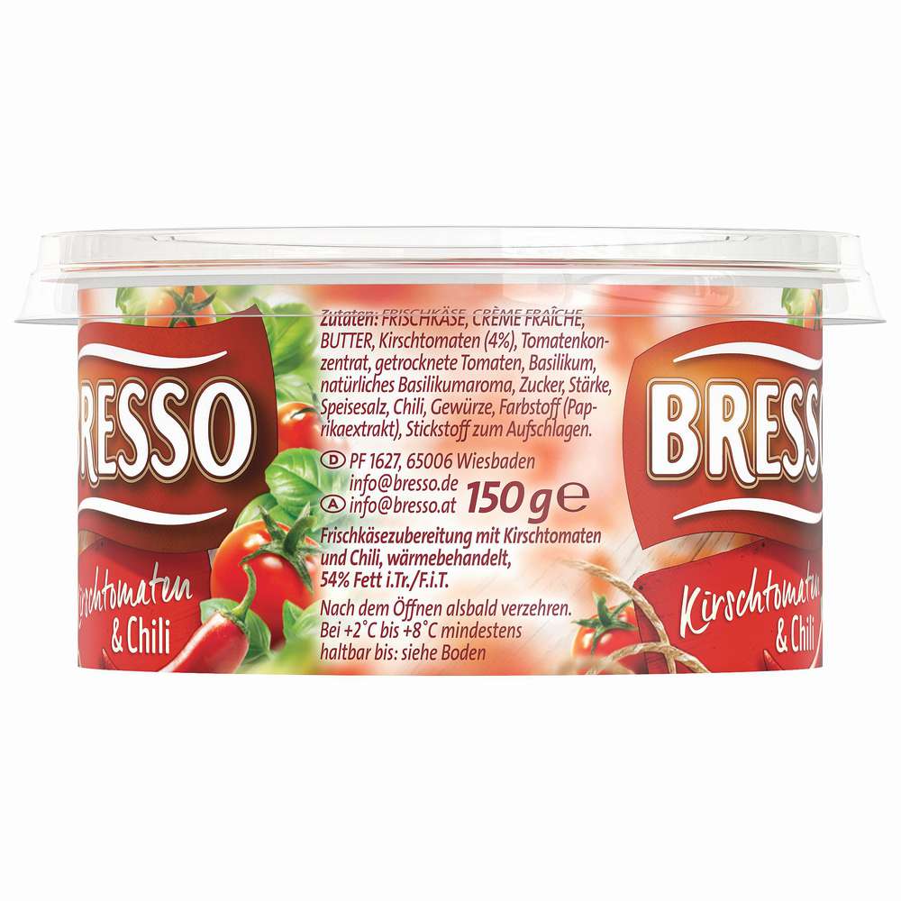 Produktabbildung Bresso Frischkäse, Kirschtomaten/Chili