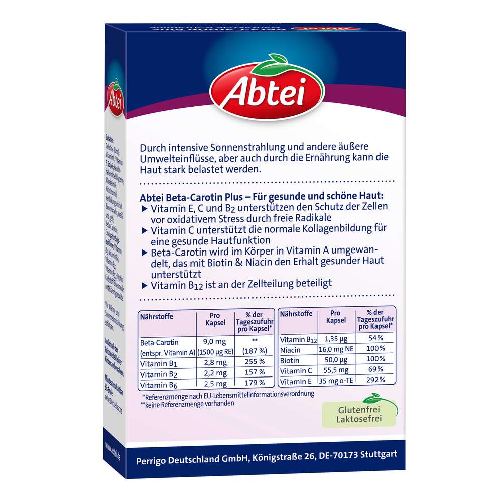 Produktabbildung Abtei Beta-Carotin Plus, Hautschutz