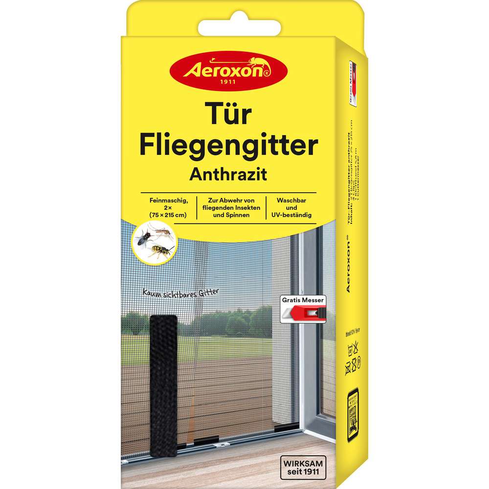 Produktabbildung Aeroxon Türfliegengitter, anthrazit