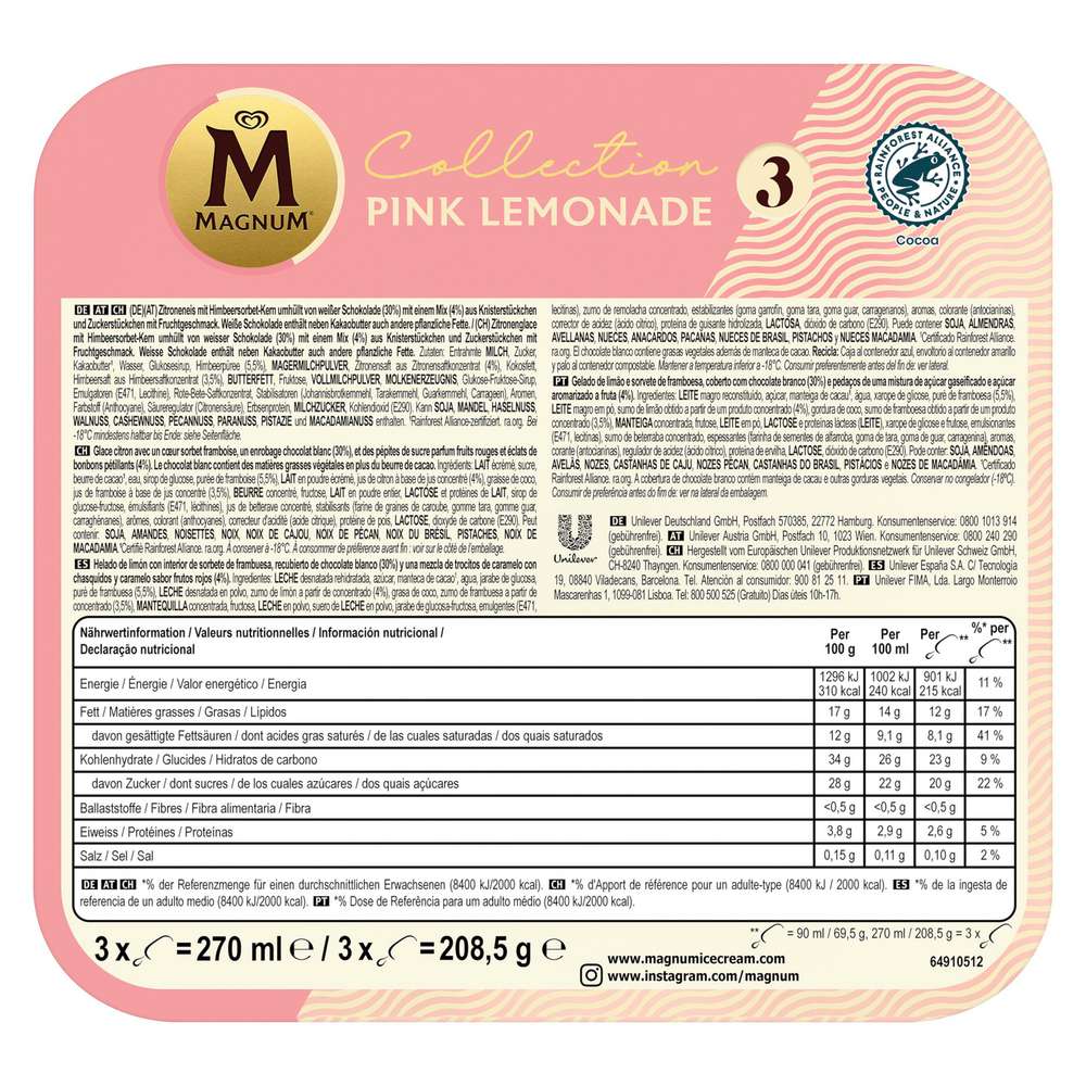 Produktabbildung Magnum Stiel-Eis Euphoria, Pink Lemonade