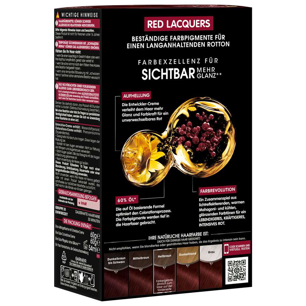 Produktabbildung Garnier Olia Haarfarbe Red Lacquers 5.52 Glänzendes Weinrot