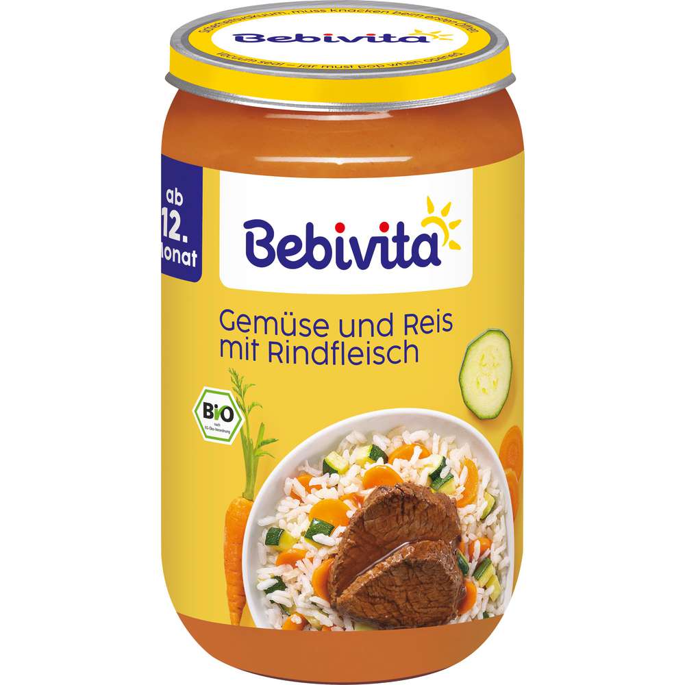 Produktabbildung Bebivita Babynahrung Menü, Gemüse/Reis/Rind