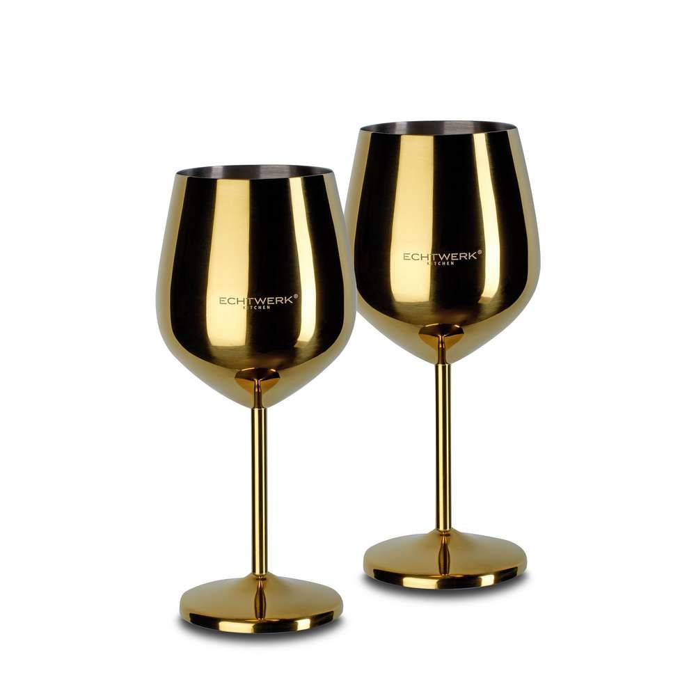 Produktabbildung Echtwerk Weingläser-Set 2-teilig Edelstahl Gold