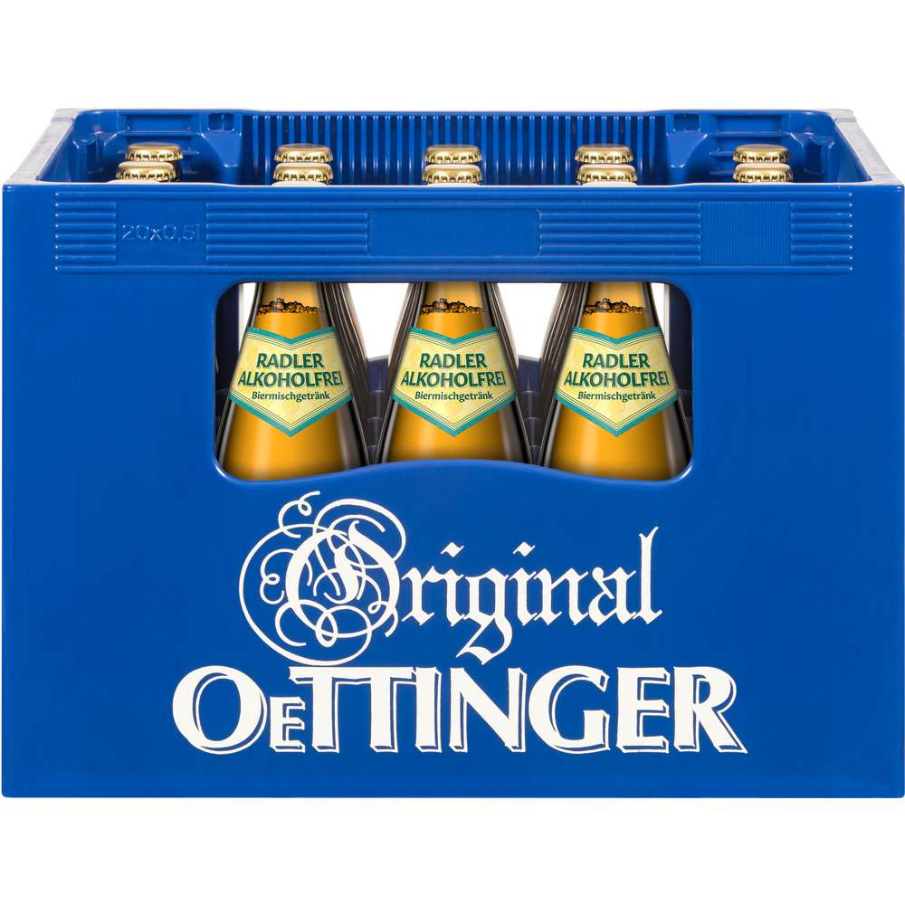 Produktabbildung Oettinger Radler, alkoholfrei (20x 0,500 Liter)
