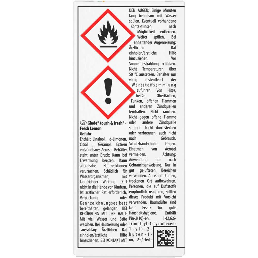Produktabbildung Glade Lufterfrischer Touch & Fresh Nachfüller, Fresh Lemon