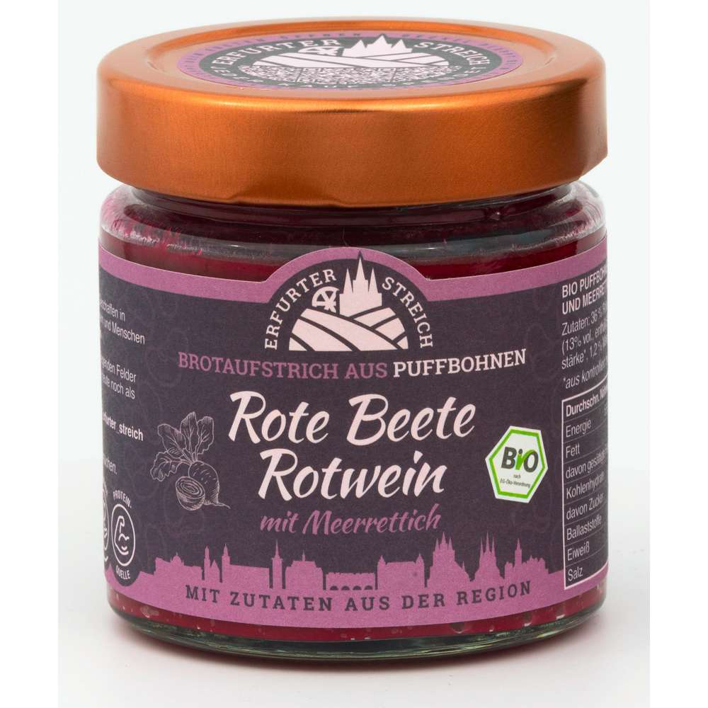 Produktabbildung Erfurter Streich Bio Brotaufstrich Rote Beete-Rotwein mit Meerrettich 