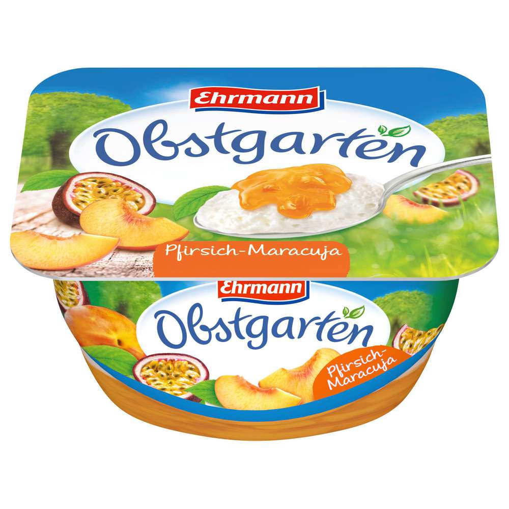 Produktabbildung Ehrmann Obstgarten Fruchtquark, Pfirsisch/Maracuja