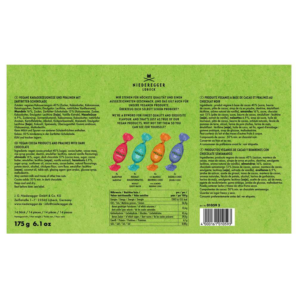 Produktabbildung Niederegger Vegane Pralinen Eier Variationen
