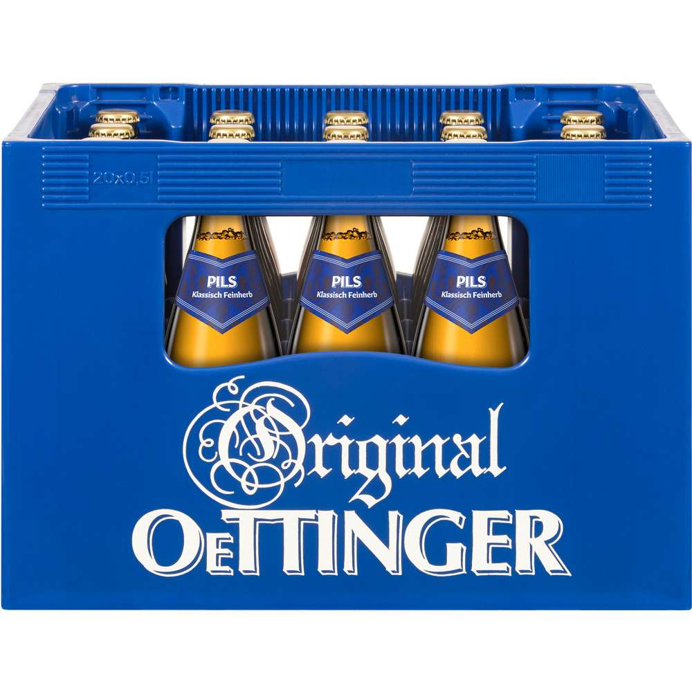 Produktabbildung Oettinger Pilsener Bier, 4,7 % (20x 0,500 Liter)