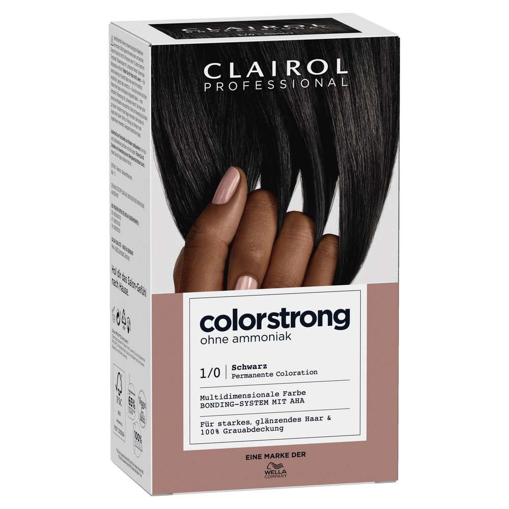 Produktabbildung Clairol Haarfarbe Colorstrong ohne Ammoniak, 1/0 Schwarz