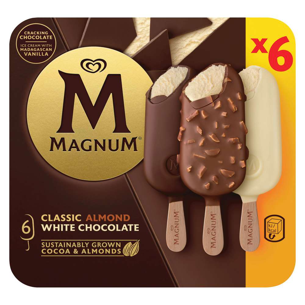 Produktabbildung Magnum Stiel-Eis, Classic/Almond/White