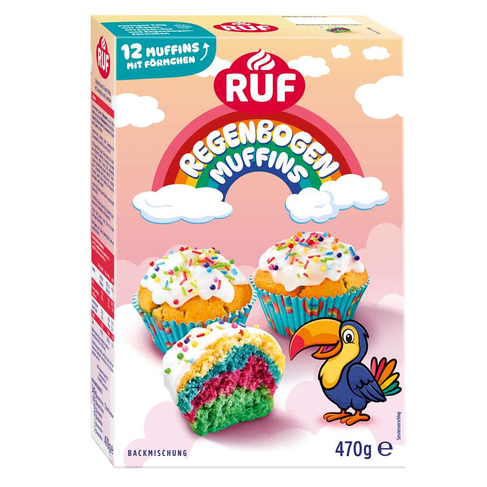 Produktabbildung RUF Backmischung Regenbogen Muffins