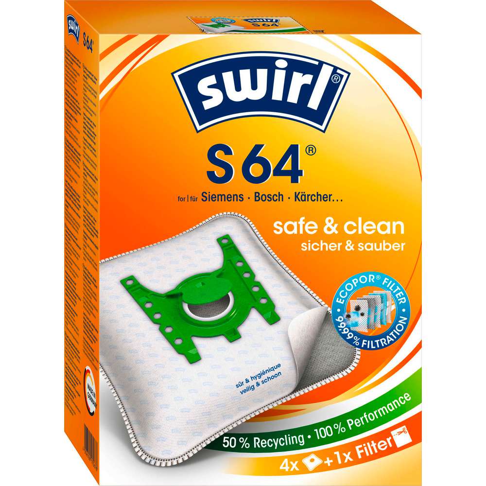 Produktabbildung Swirl Staubsaugerbeutel S 64 safe & clean