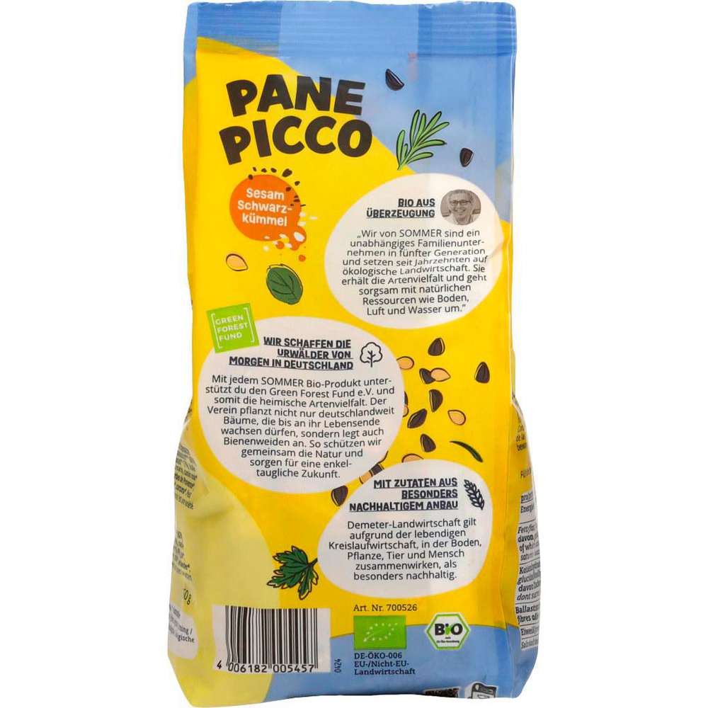 Produktabbildung Sommer Demeter Pane Picco Sesam-Schwarzkümmel