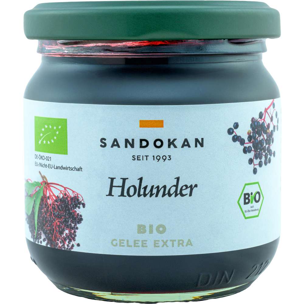 Produktabbildung Sandokan Fruchtaufstrich Holundergelee Bio