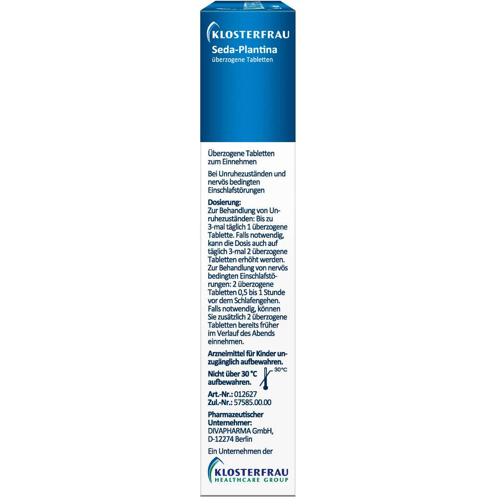 Produktabbildung Klosterfrau Seda-Plantina-Tabletten, Innere Ruhe