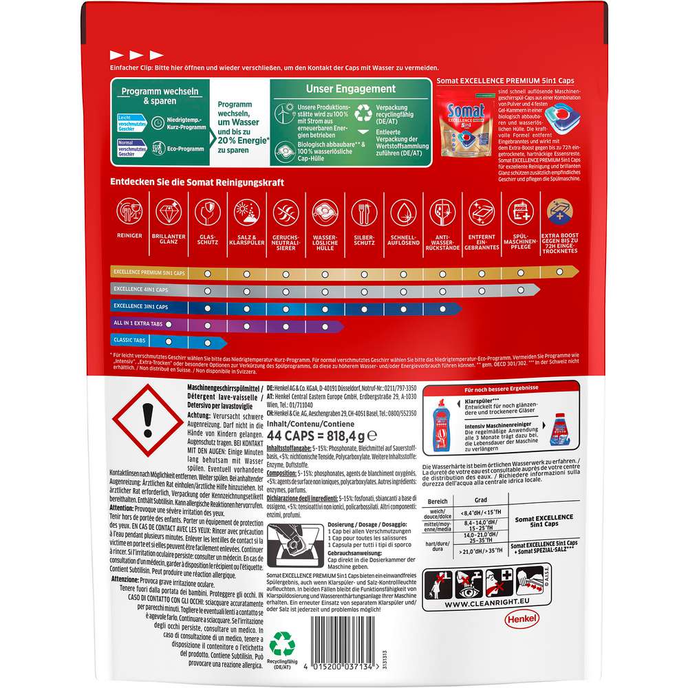 Produktabbildung Somat Spülmaschinen-XXL Tabs, Excellence Premium 5in1 
