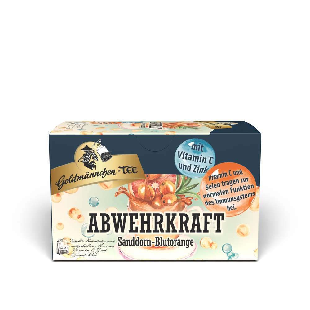 Produktabbildung Goldmännchen Tee Abwehrkraft, Sanddorn-Blutorange